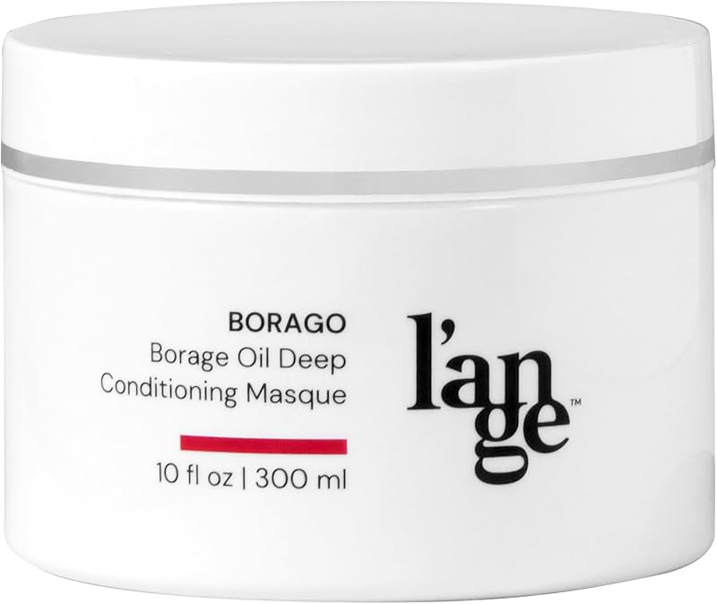 Mascarilla capilar acondicionadora profunda Borago para cabello dañado, 10 oz | Mascarilla acondicionadora profunda hidratante, aceite de borraja y tratamiento capilar de queratina, suave, brillante y sin encrespamiento, sin sulfatos ni parabenos