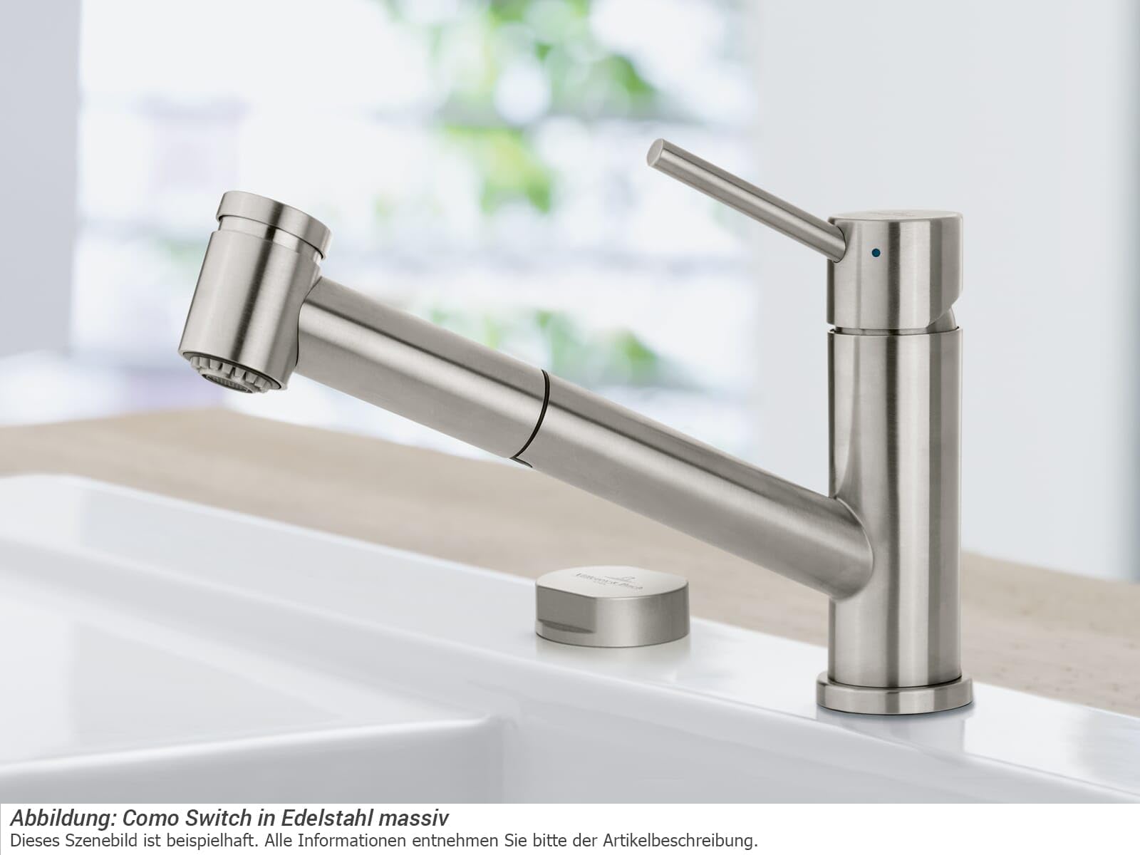 Villeroy & Boch VB-9272 00 LC, Grifo para fregadero de cocina COMO SWITCH, Brushed steel