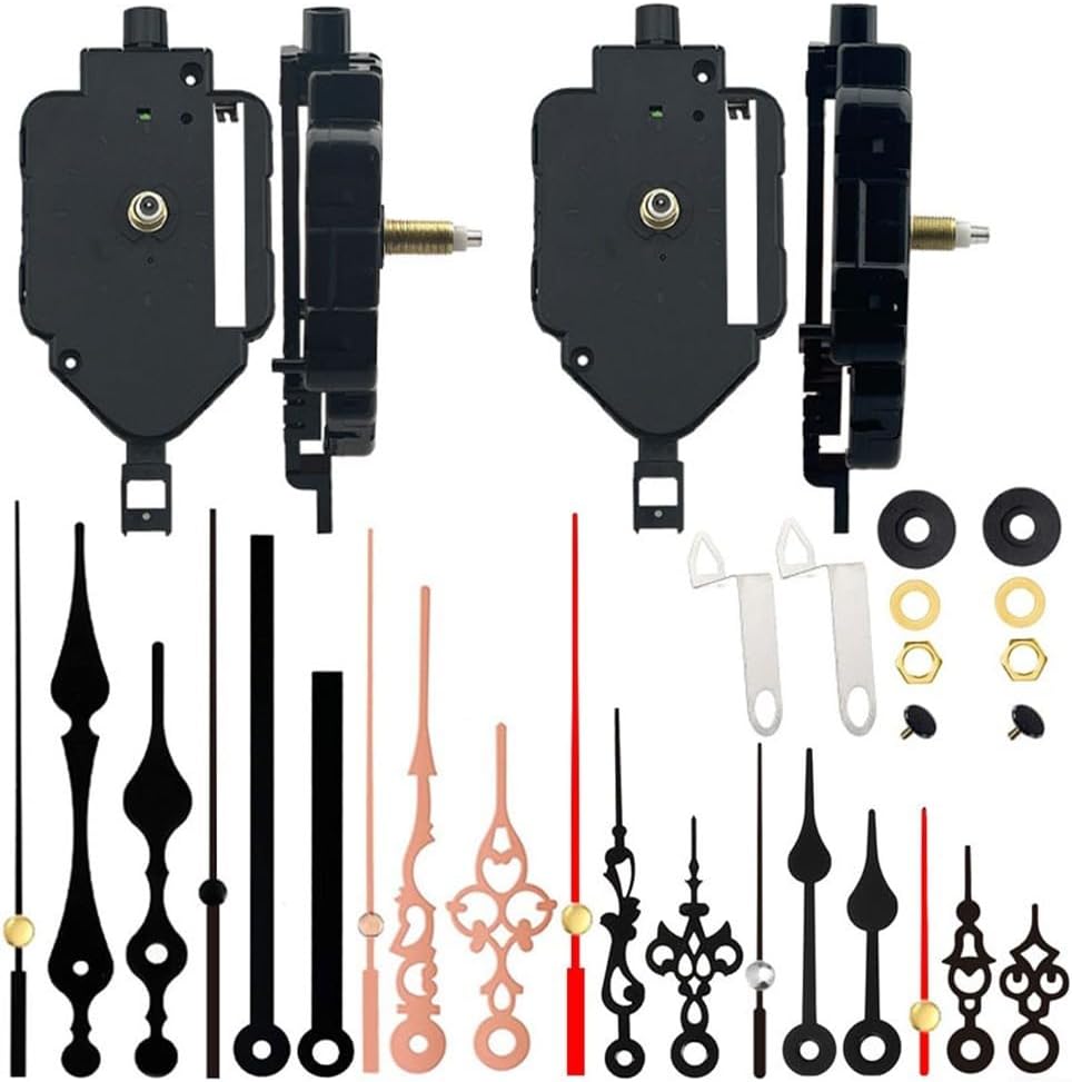 Pendulum Clock Movement Kit with Jumping Seconds Mechanism, Quartz Movement for Crafts, Aluminum Clock Hands Set, DIYs Wall Clock Repair Parts, Silent Sweep Clock Replacement