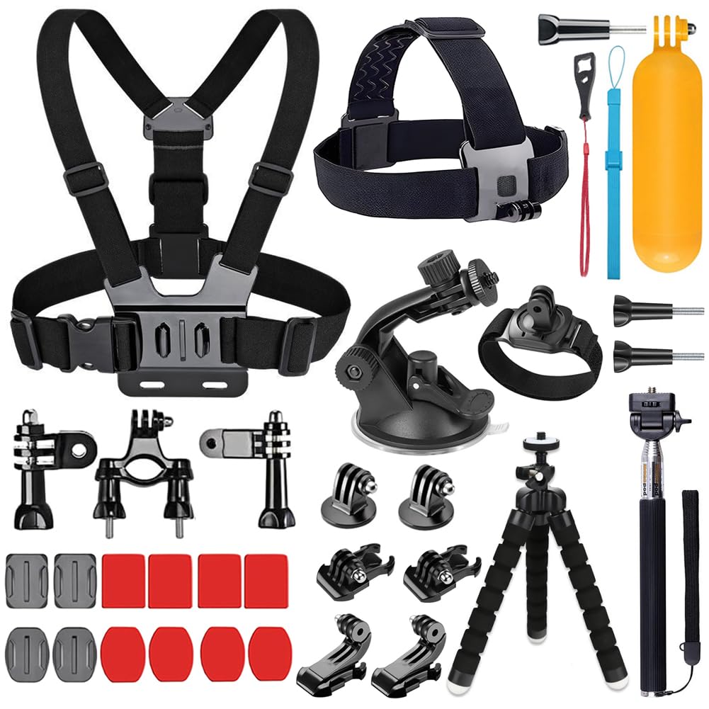 25 in 1 Kit di Accessori per Action Cam,Compatibile con GoPro Hero 13 12 11 10 9 8 Max 7 6 5 4 3 SJ4000,Supporto action cam Compatibile con DJI Osmo Action 6 5 Pro 5 4 3 2 e Altre