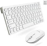 Vista 8 de Macally Pequeño teclado inalámbrico y mouse combinados, un dúo esencial de espacio de trabajo, mouse de teclado inalámbrico 2.4G para PC, mini
