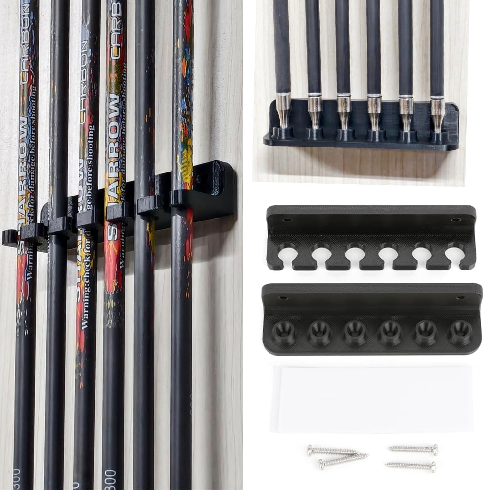 Poearcus Archery Wall Mounted Arrow Rack Horizontal or vertical arrow storage Quiver Arrow Holder for 6 Arrows Archery Accessories Safe & Practical Stand (Vertical)