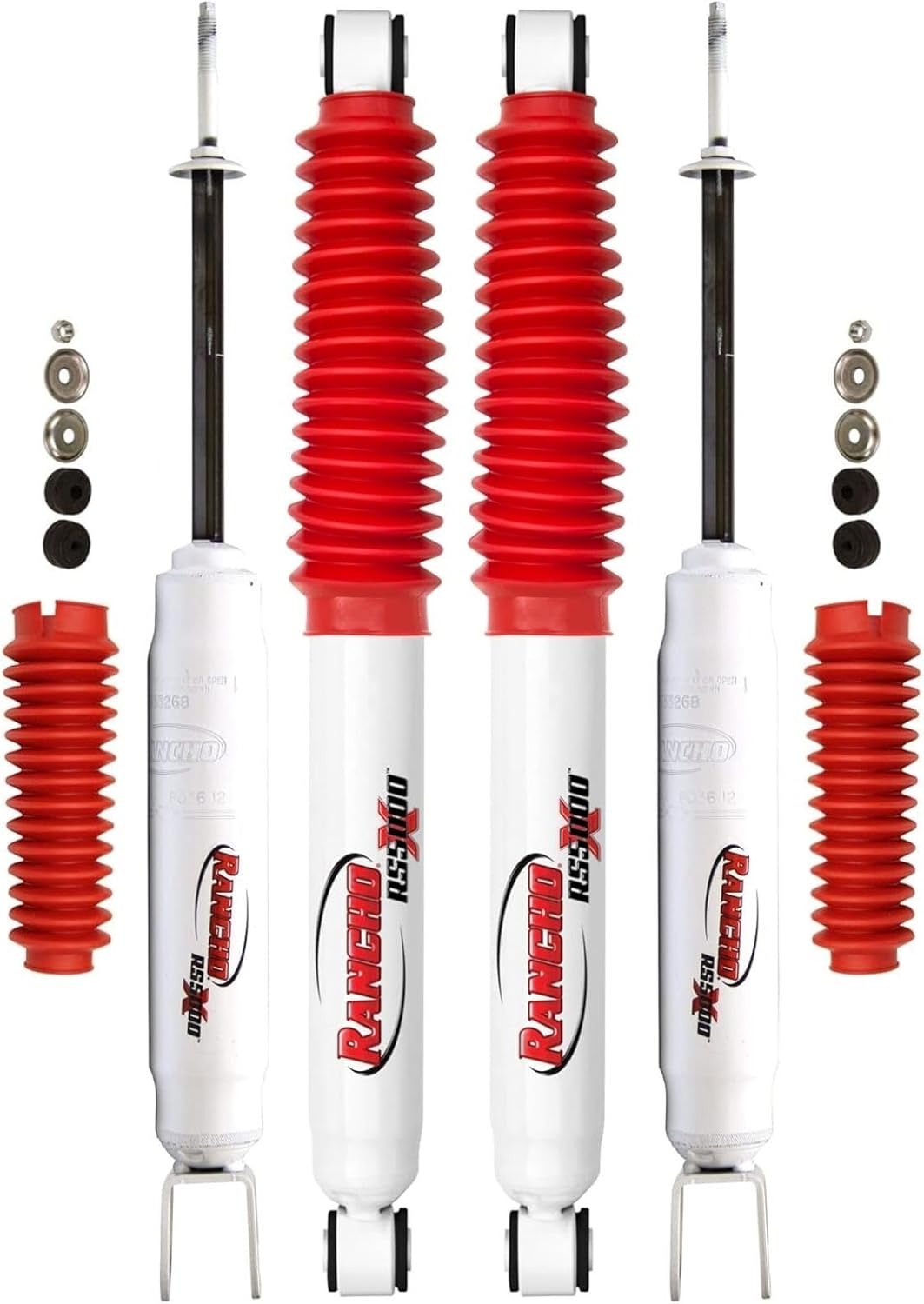 Set of Rancho RS5000X Series Front & Rear Shocks fits 1999 2006 Silverado Sierra 1500 4WD with 4” Lift & Torsion Bar Front Spring | Improves Performance | Includes TrendsAuto Decal