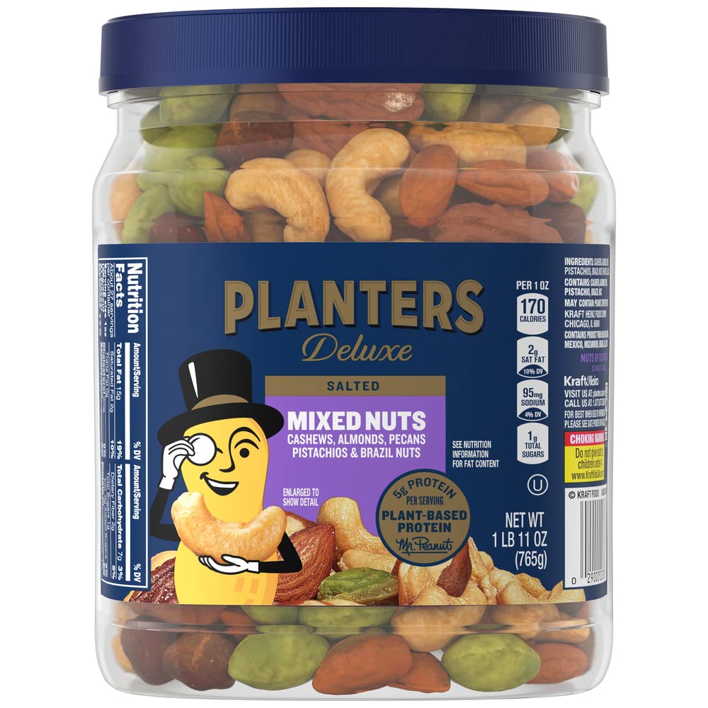 PLANTERS Deluxe Mixed Nuts with Cashews, Almonds, Pecans