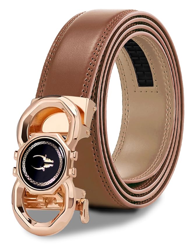 Image of WildHorn Men's Genuine Leather Belt for Men| Premium Auto-Lock Buckle | Adjustable up to 48 inch | Formal & Casual Wear | Micro-Adjust Fit | Including Stylish Gift Box