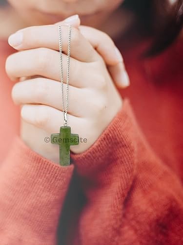 Miniatura 17 de GEMSCITE Colgante de cruz de piedras preciosas con cadena de 24 pulgadas + bolsa de cristal curativo de moda, hecho a mano, para hombres y mujeres