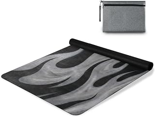 Black Fluorescent Cool Flame Gray yoga mats in bulk for fitness printed natural rubber non slip with yoga bag for mat tapete para ejercicio 71x26 inches 1MM