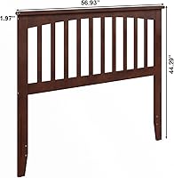 Vista 108 de AFI, Mission - Cabecero de madera maciza individual con cargador acoplable, color gris