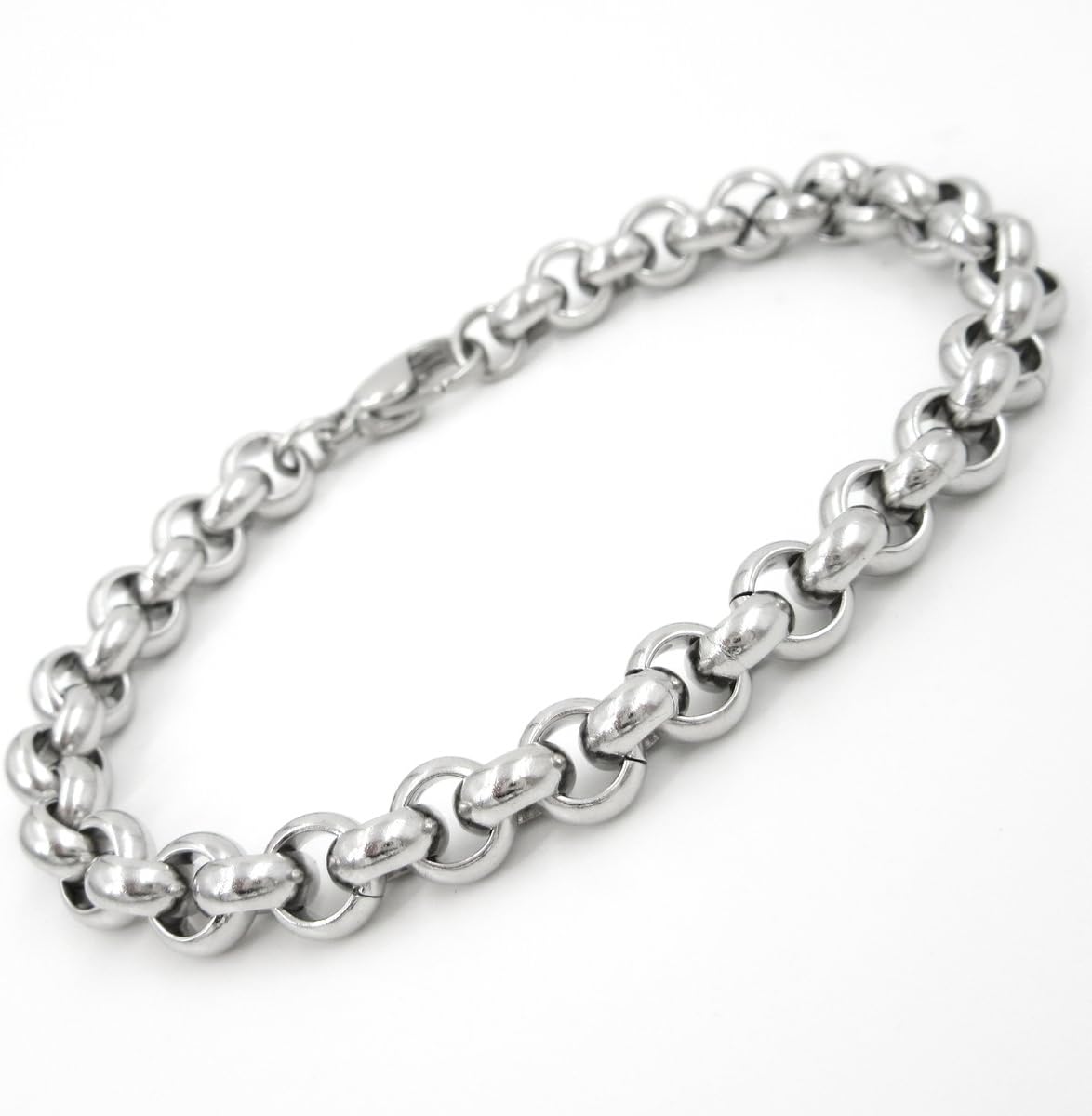 Stainless Steel Belcher Rolo Chain Men Bracelet 7mm - Image 3