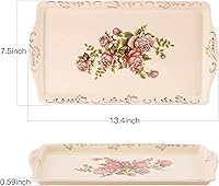 Vista 4 de YOLIFE Ceramic Rose Serving Tray, Decorative Platter for Tea Party - 13.5 inch