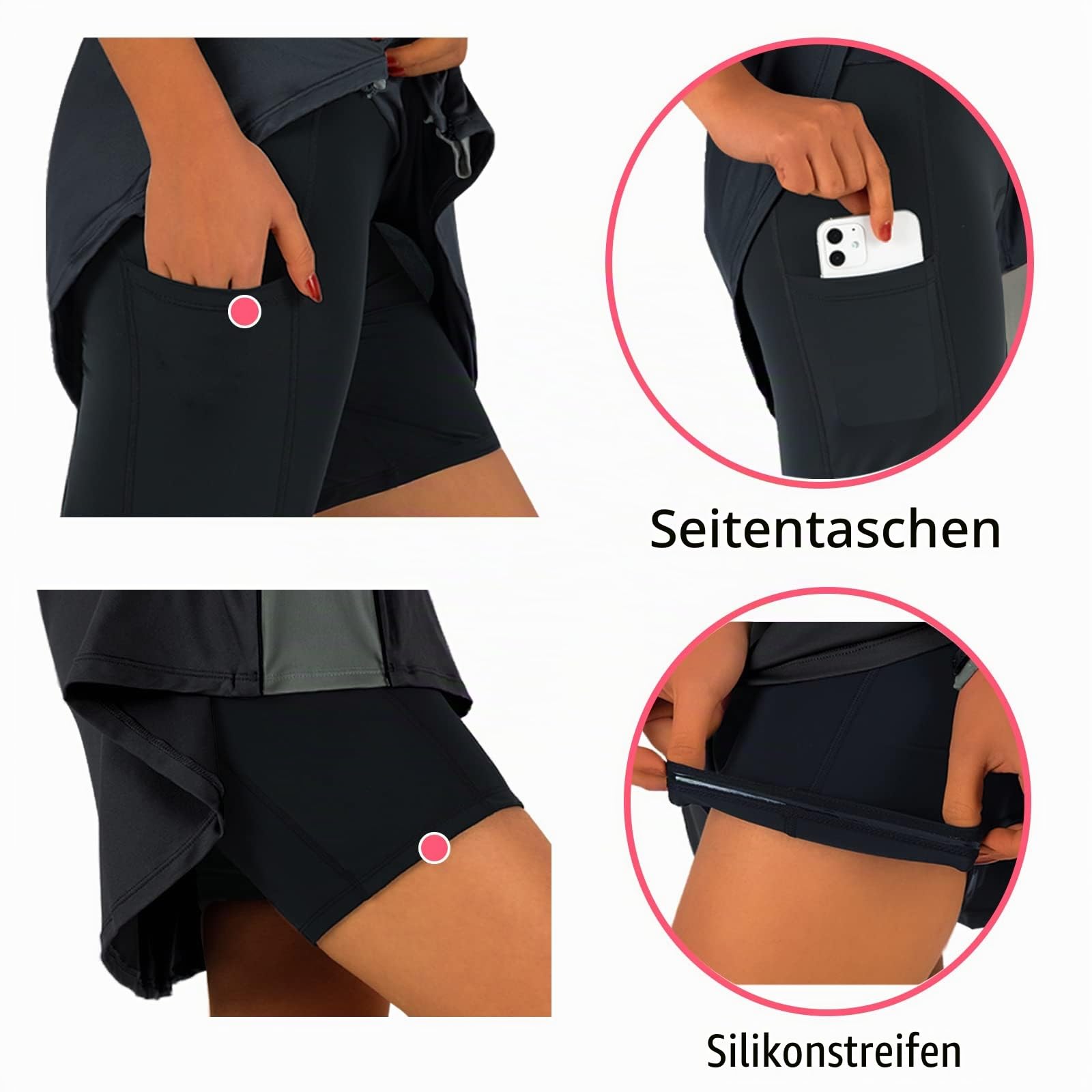 beroy Radlerhose für Damen, 3D-Gel, gepolstert, mit Taschen, für den Innenbereich, Radsport