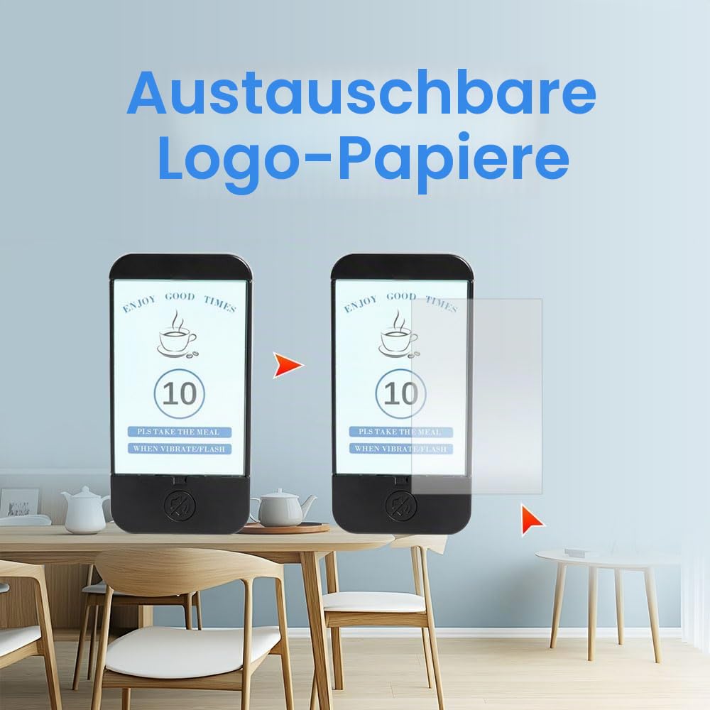 KZH Pager Rufsystem Restaurant, Aufrufsystem 500 Meters, 20 Pager System, 7 Anrufmodi, Mit Stopp Button, Auswechselbare Aufkleber, Buzzer Gastronomie für Konditorei, Hotel, Kneipen