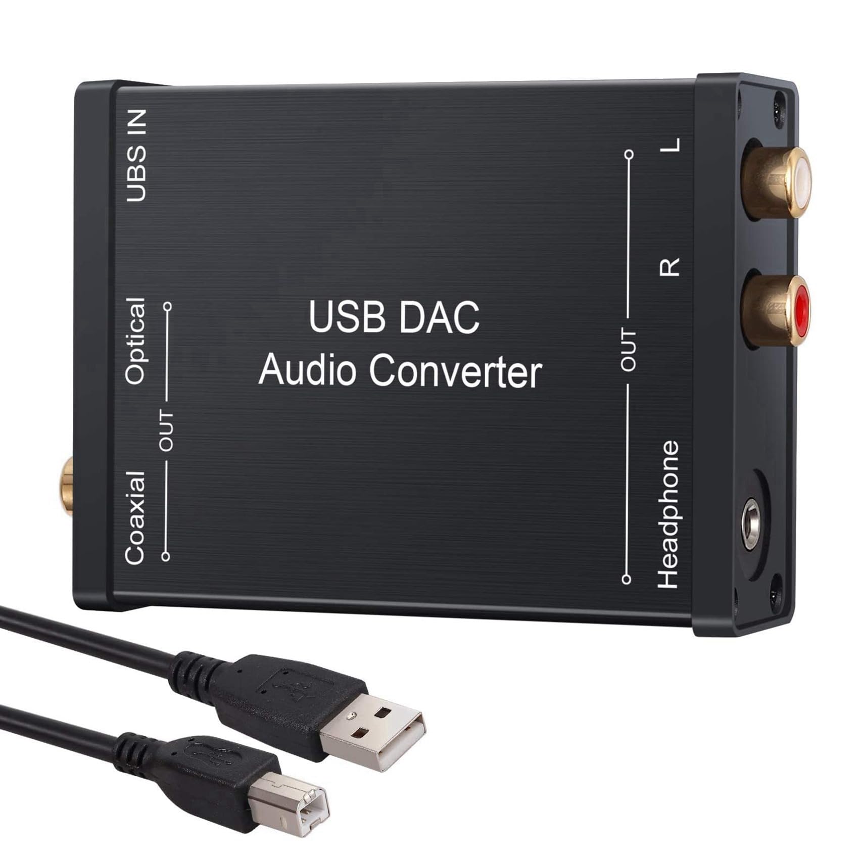 2X Convertitore da USB A SPDIF Coassiale e Jack per Cuffie da 3,5 mm Adattatore Audio Ottico USB USB PCM per