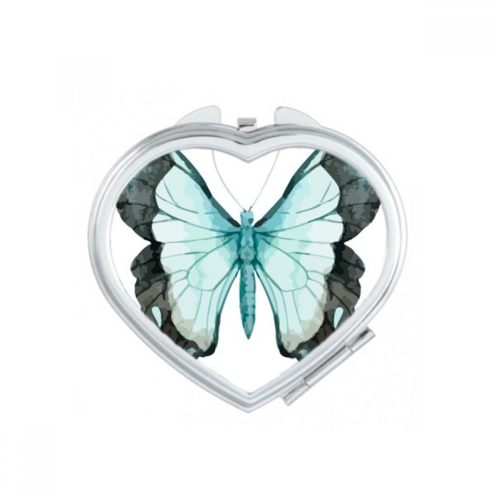 Miroir de poche compact motif papillon rose pour retouches maquillage en terrasse ou au bureau