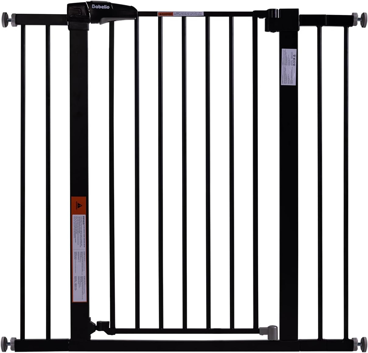 BABELIO 36" Tall Baby Gate, 26-40" Wide Auto Close Pet Gate, PressGuard C5 Pressure Mounted Metal Dog Gate, Easy-Install No Drilling, No Tools Needed, with Wall Protectors and Extension Kits, Black Black 36"Tall 26"-40" Wide