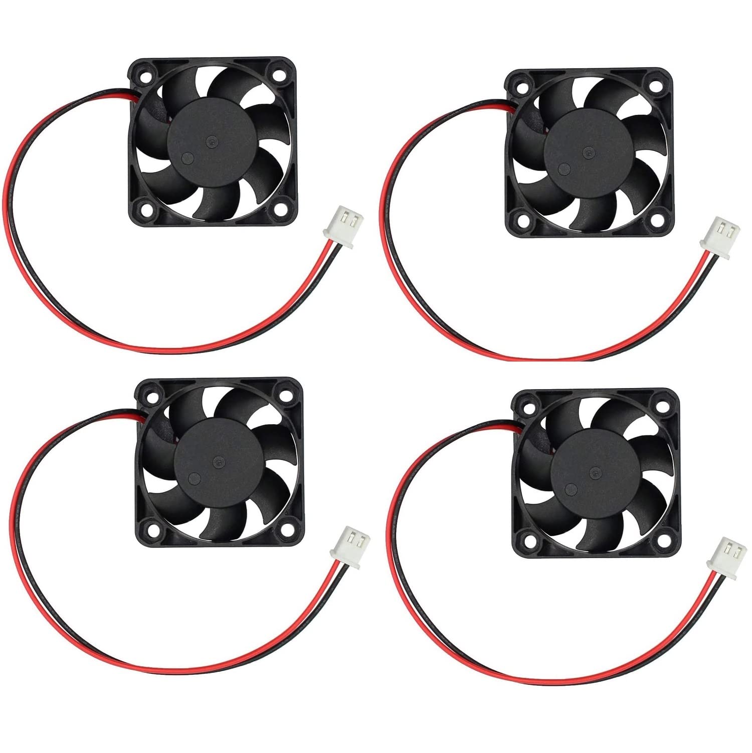4pcs 40mm Fan 24V DC, 4010 Cooling Fan Sleeve Bearing Brushless 2 pin, 40mm Cooler Fan + Grill Mounting Kit 40mm x 40mm x10mm