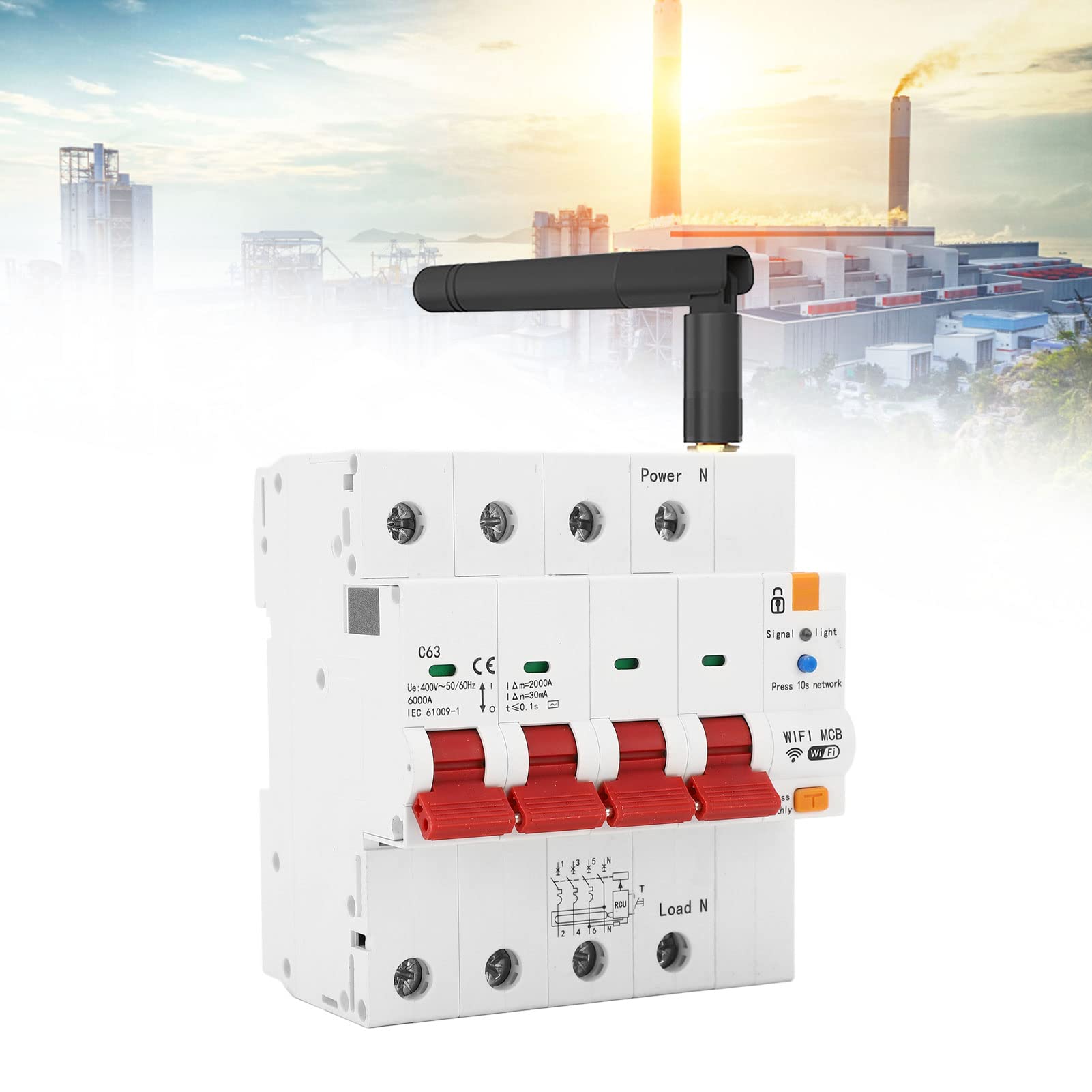 Disyuntor Inteligente, Disyuntor de Control Remoto AC400V 63A WiFi para Bomba de Agua