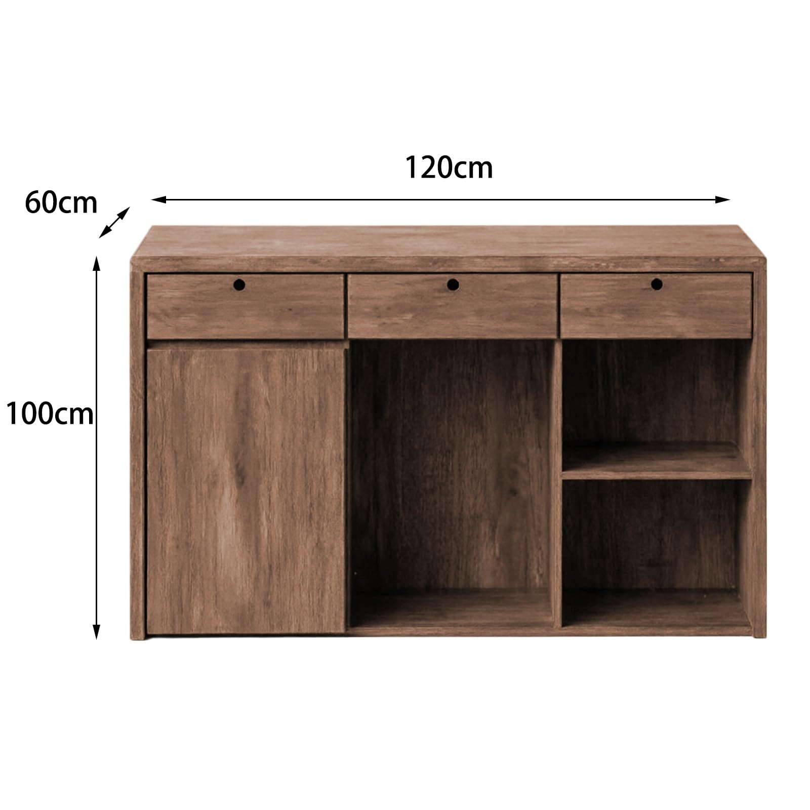Zf9tBw5sH Unité d'îlot de Cuisine Table îlot avec tiroirs, armoires de Rangement, Compartiments Ouverts et Plateau