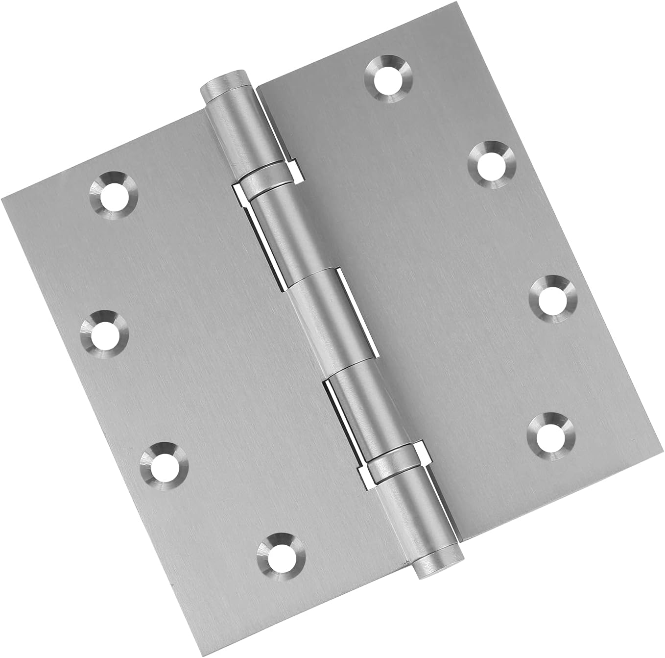 Solid Brass Architectural Door Hinges – 2 Vintage Decorative Cap Mortise Hinges, Ball Bearings, and Stainless Steel Hinge Pin – Home Decor by Embassy, 5 x 5 in., Satin Nickel