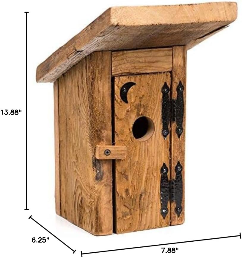 Amish Made Mushroom Wood Outhouse Birdhouse
