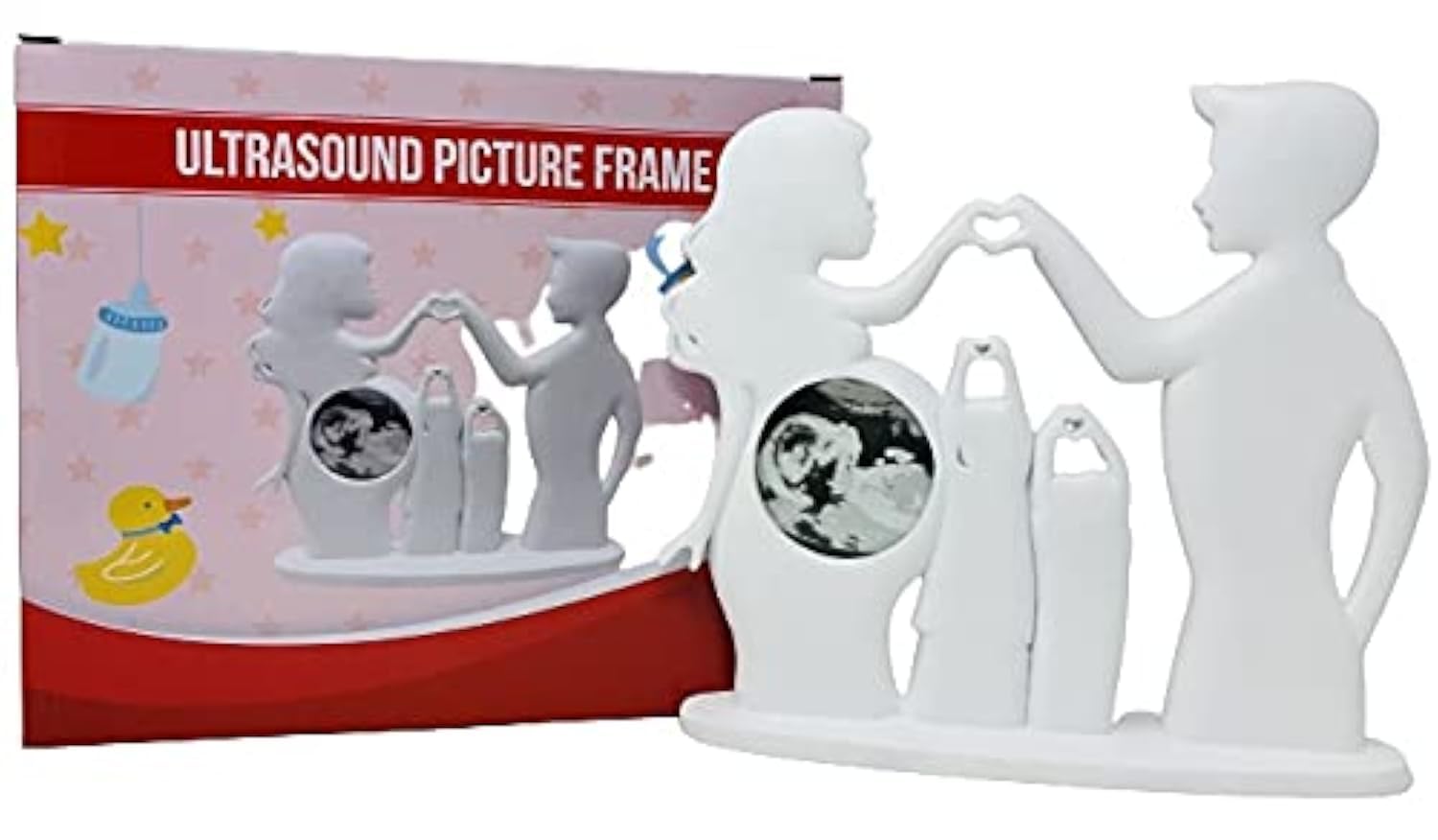 Cornice ad ultrasuoni per immagini di genere rivela nuovi genitori incinta mamma gravidanza amore regali bambino primo sonogramma cornici (cornice ad ultrasuoni - famiglia di 5)