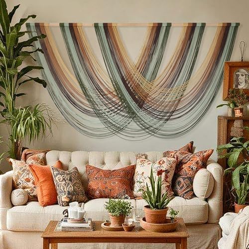 Macrame Wall Hanging Large Boho Wall Decor Yarn Wall Art Tapestry 57"W*31"L