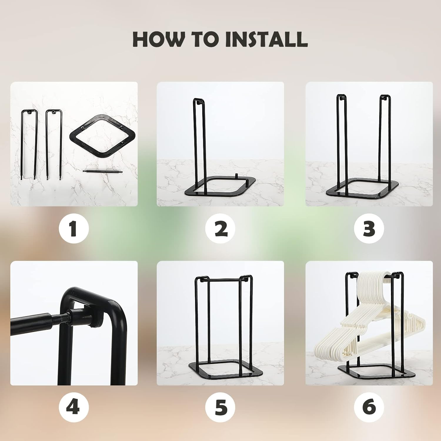 Step-by-step assembly guide for HAKDAY Hanger Organizer