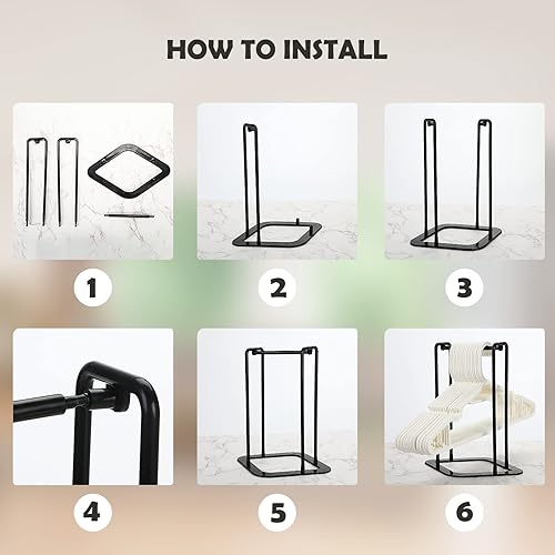 Miniatura 5 de Estante organizador portátil de percha, soporte apilador de almacenamiento para armario, lavandería, limpieza en seco