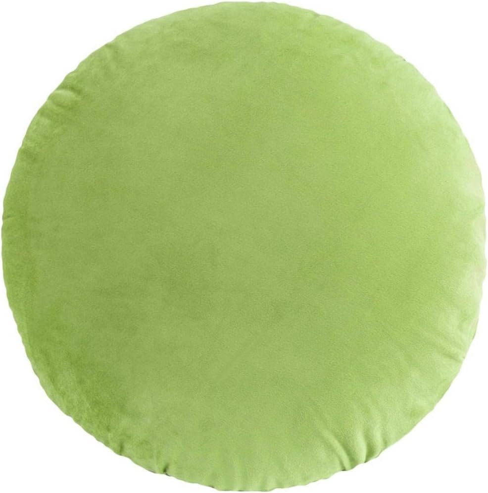 Round Pillow Cushion for Couch 18" Super Soft Dutch Velvet Round Throw Pillow Floor Pillow Cushion for Sofa Bed Living Room Chair Floor Office Home Decoration, Green