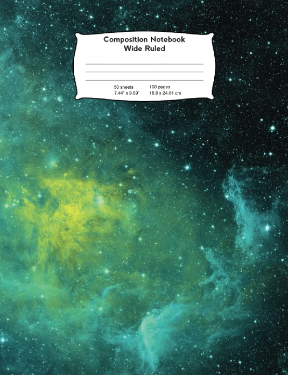 Composition Notebook: Green Space Galaxy Wide Ruled Notebook