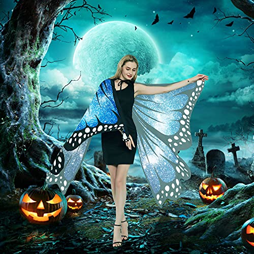 plainshe Butterfly Wings, Adult Butterfly Wings Costume, Butterfly Cape, Halloween Butterfly Wings for Women, 3PCS Fairy Shawl Set. - Image 3