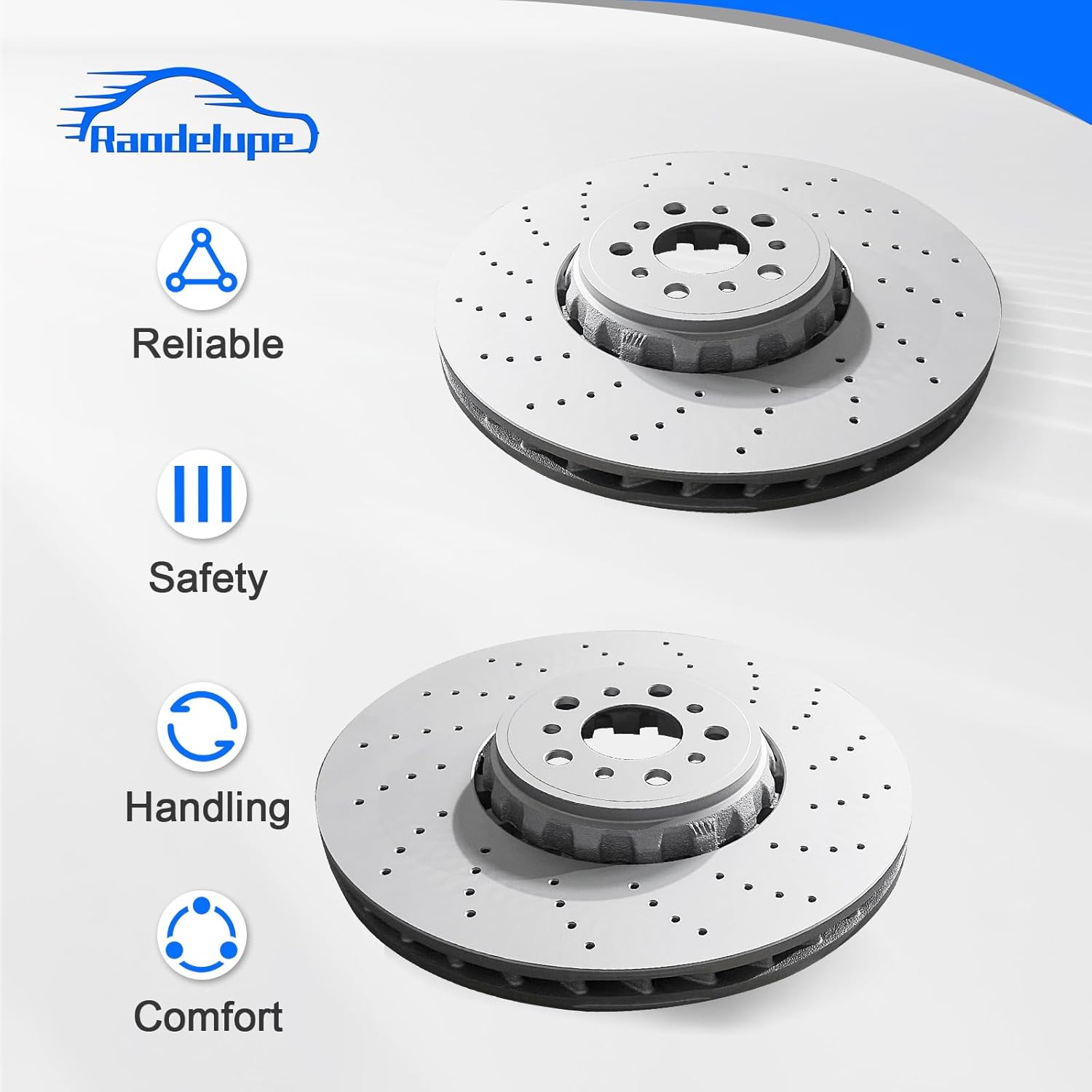 Pair Set 2 395mm Brake Disc Rotors Compatible with BMW F97 X3 F98 X4 F95 X5 F96 X6 34118054825 34118054826 34-11-8-054-825 34-11-8-054-826