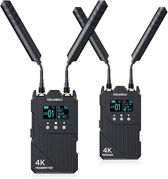 FEELWORLD WT1H 4K Wireless Video Transmission System Dual HDMI Full Duplex Intercom Live Streaming with 1000ft Transmission Distance 0.08s Low Latency