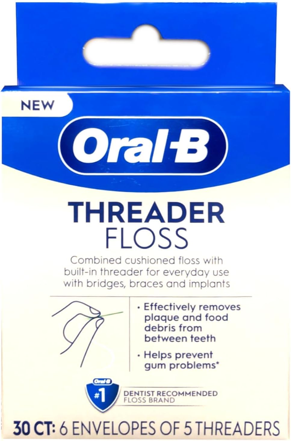 Oral-B Glide Pro-Health Dental Floss Threaders for Braces, 30 Count