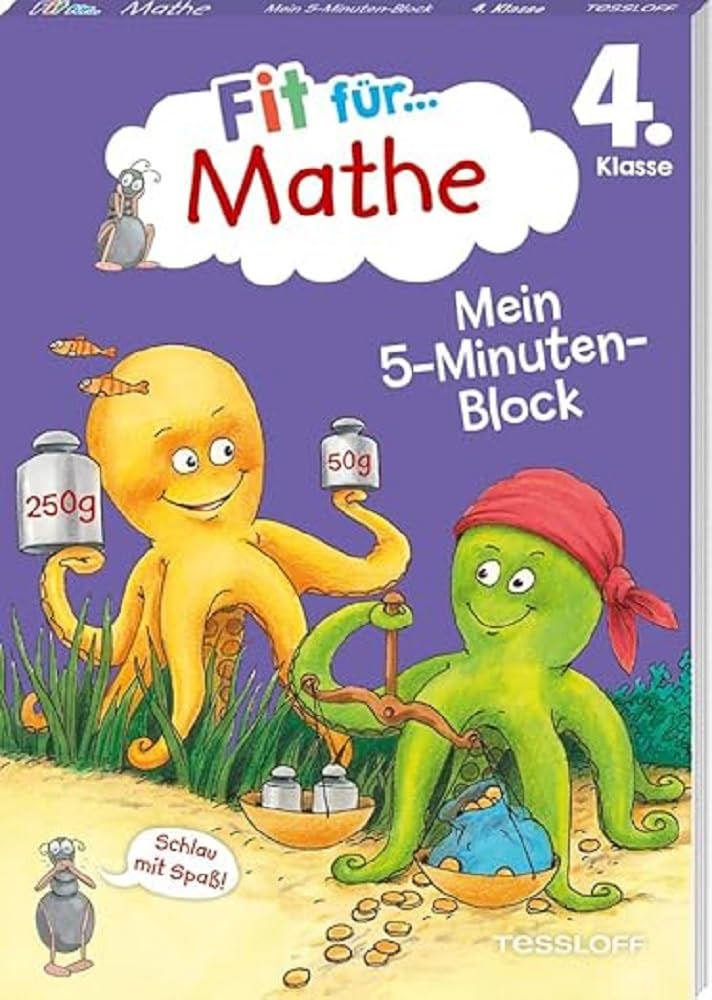 Fit für Mathe 4. Klasse. Mein 5-Minuten-Block: Zahlen bis 1 Million, Grundrechenarten, Sachaufgaben, Geometrie