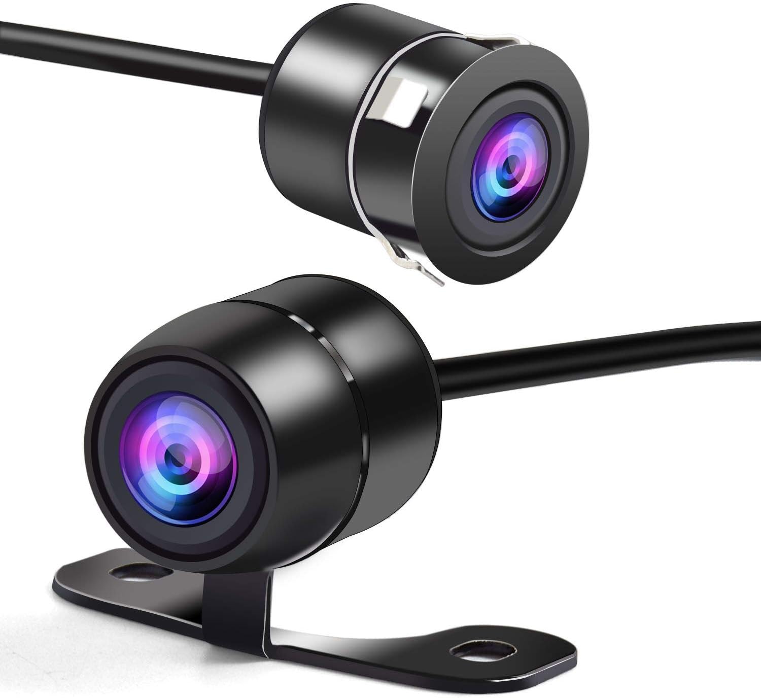 Waterproof IP68 Backup Reverse Camera Car Rear View Night Vision Camera Universal Color CMOS Back up Parking HD Front View Camera 2 Installation Options- Mirror Image/Guidelines Switching