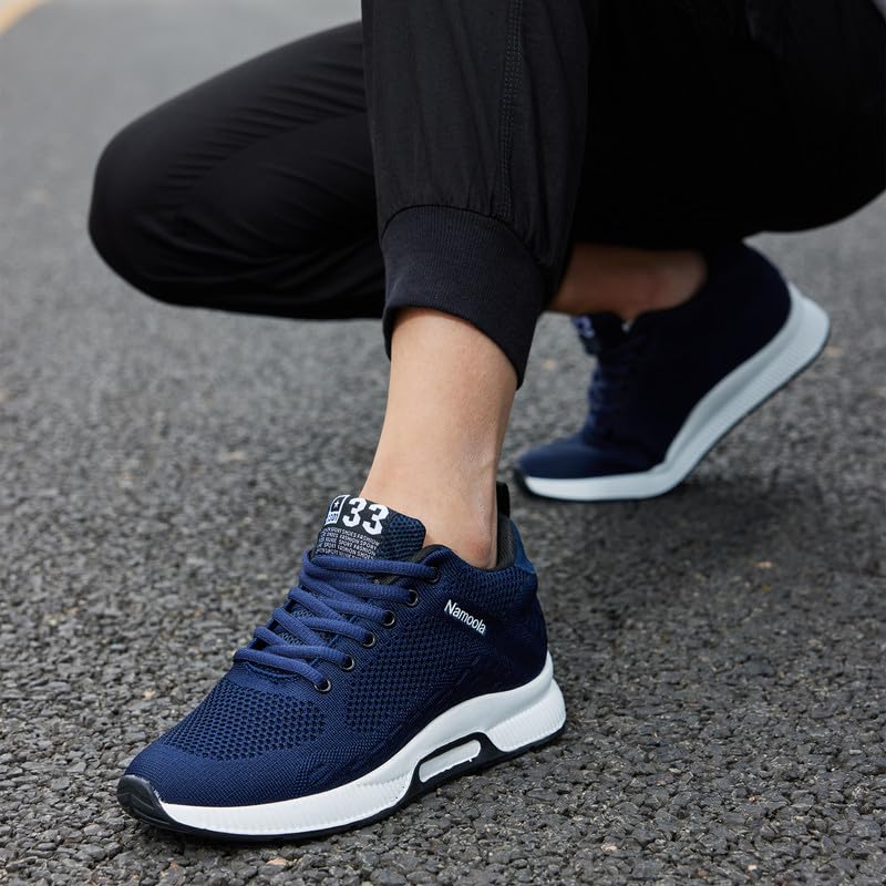 Image of Men's Invisible Height Increasing Elevator Shoes Lightweight Sport Shoes Height-Boosting Non-Slip Sneakers 2.4'' Taller