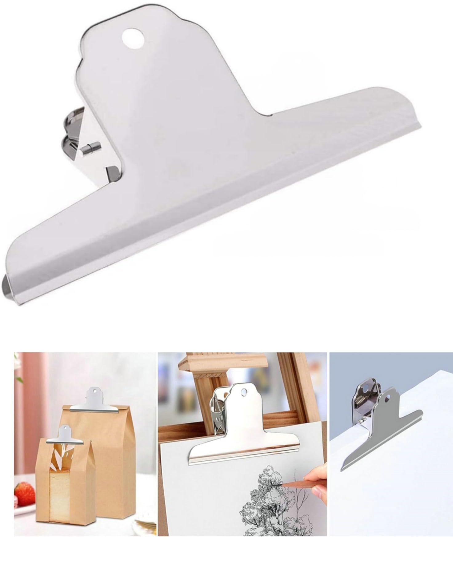 Fermacarte E Clip Multiuso In Metallo - 12 Pezzi Colorati Per Ufficio E Casa - Foto 6