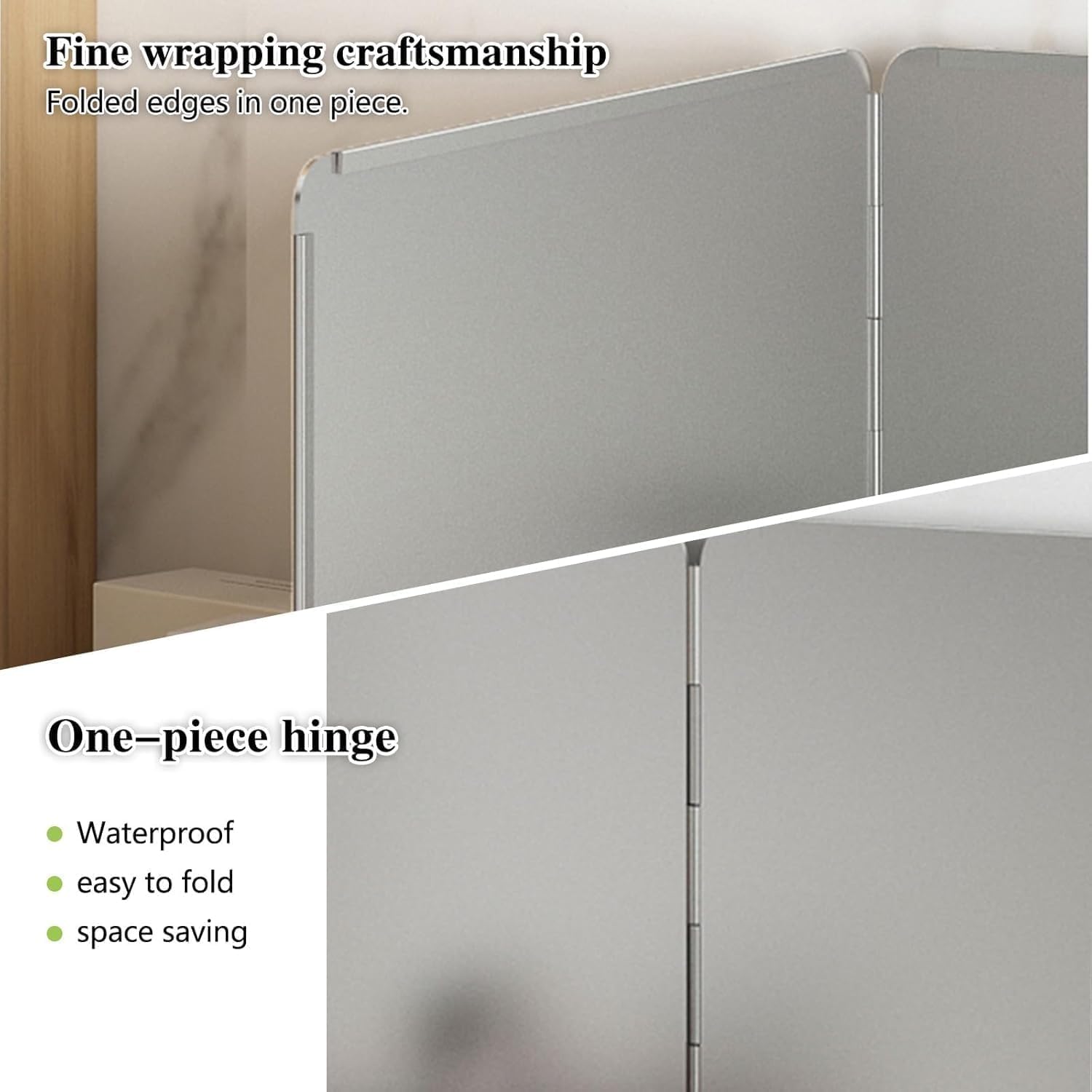 Non-Stick 3 Sided Splatter Guard for Stove Top and Frying Pan, Foldable Baffle Splatter Guard, Cooking Frying Oil-Proof Splash Kitchen Tool