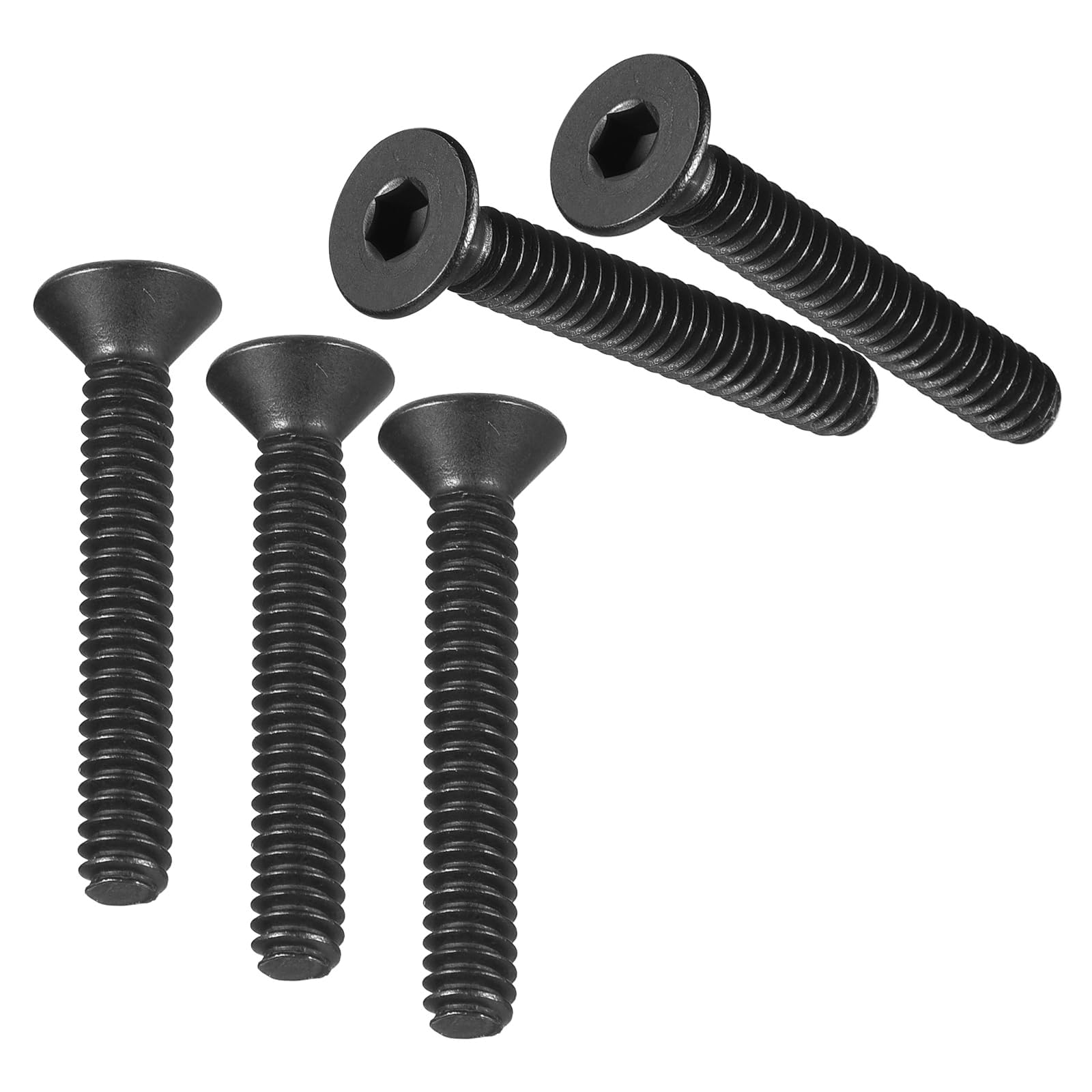 MACHSWON #4-40 x 3/4" Flat Head Socket Cap Screws 10.9 Grade Carbon Steel Countersunk Head Allen Head Bolts Fully Threaded Black Oxide Fasteners 10Pcs