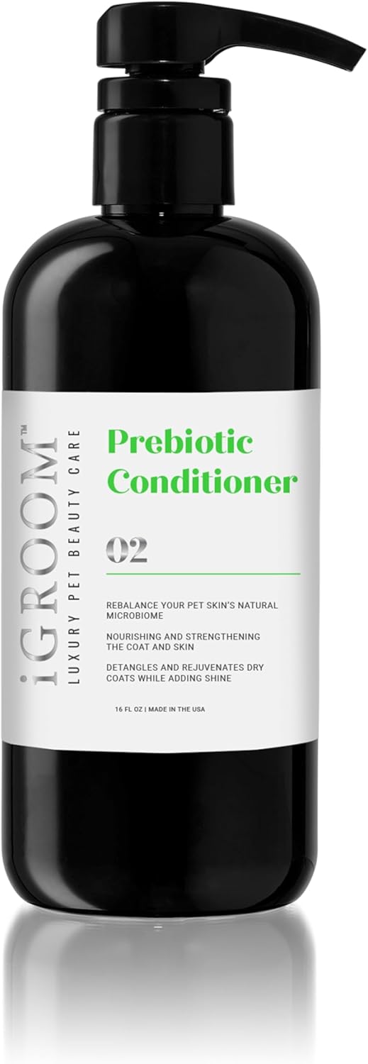 iGroom Prebiotic Dog Conditioner, Luxury Pet Beauty Care, Promote Growth of Helpful Bacteria, Restore Coats Natural Moisture, Made in USA, 16 oz
