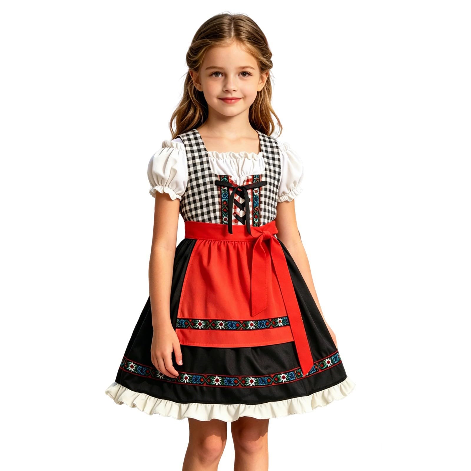 Generisch 2026 Partykleid Set Performance Outfit Kleinkind Spielkleidung 5 9 Jahre Blumenspitze Ärmellos Mit Stirnband