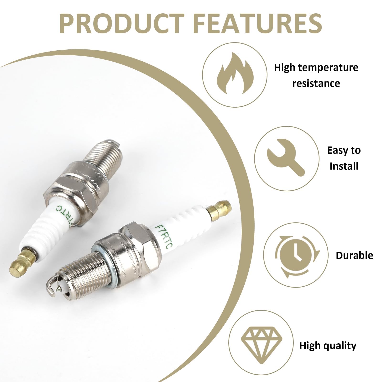TORCH 4pcs F7RTC Candele di Accensione Sostituire per NGK 5534/BPR7ES V-line-9, per Bos ch 7992/WR5DC Candela Auto, 4038/WR5DP, per Cham pion 332/RN7YC 415/RN9YC 818/RN2C, W22EPR-U/3088, R41CXLS, OEM