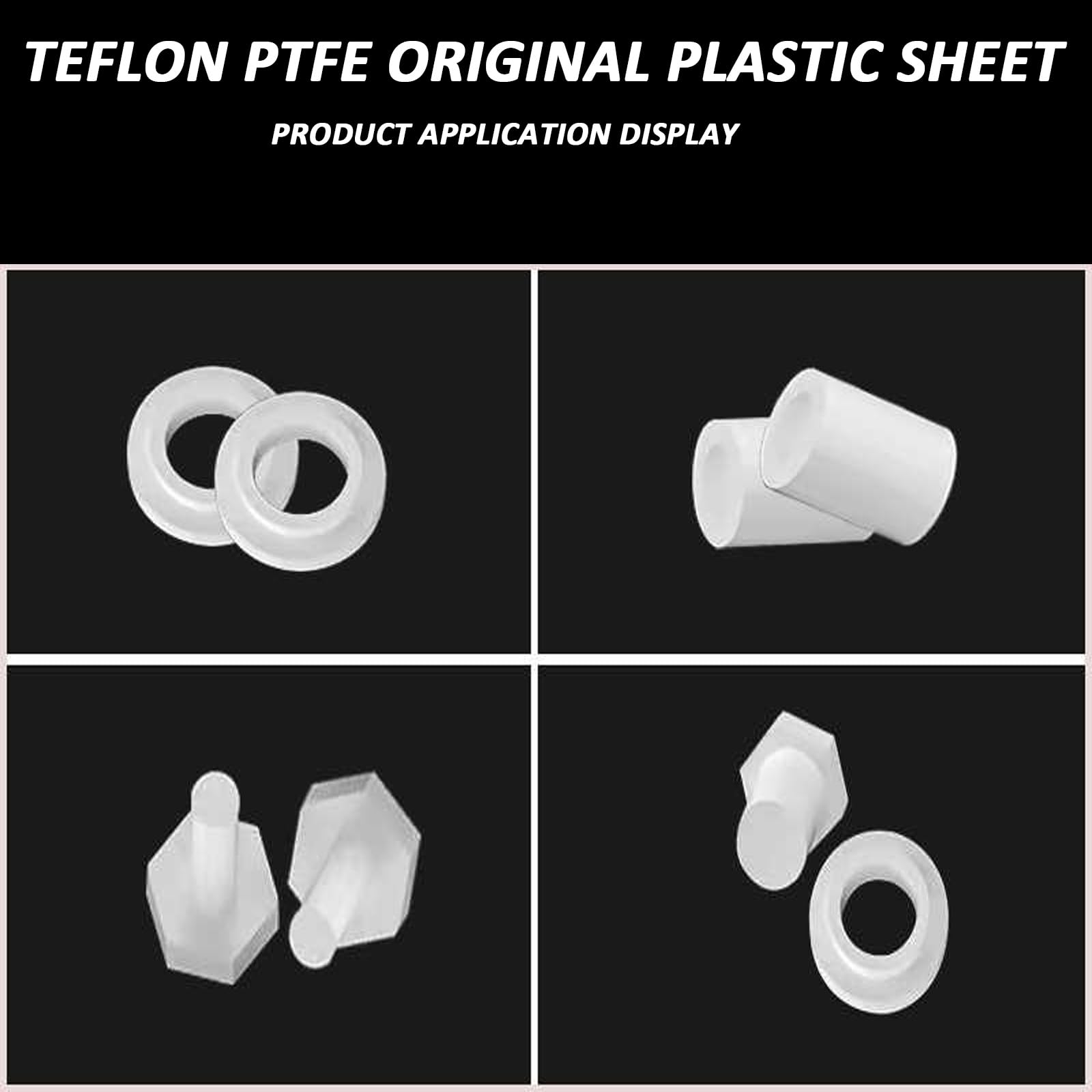 Lámina de Teflón PTFE Virgen 500 mm x 500 mm Espesor 1 mm-30 mm para Industria Química