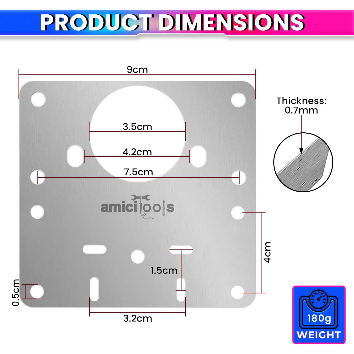 amiciTools Stainless Steel (SS202) Hinge Repair Plate — Amazon image 4