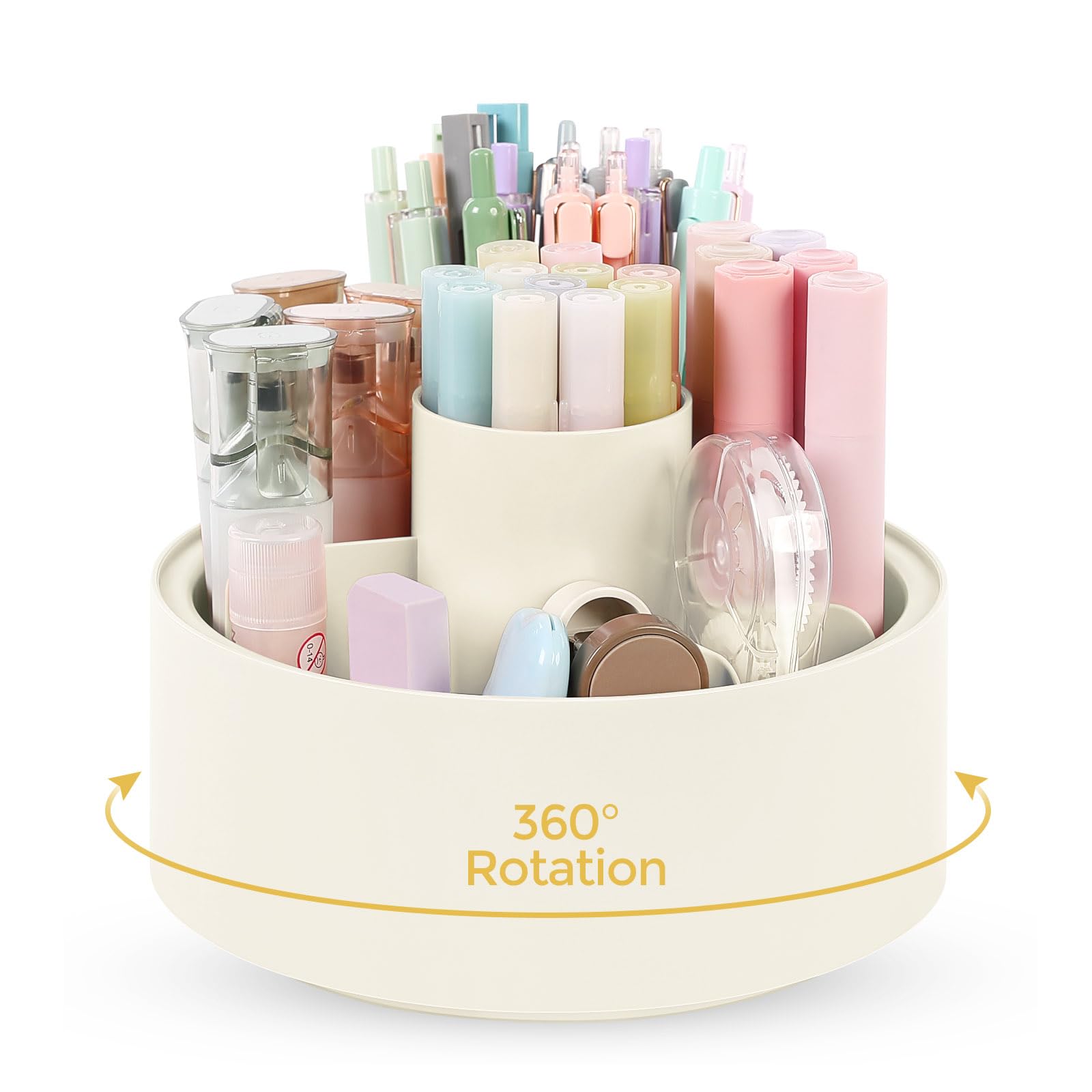 SKYDUE Rotating Pencil Pen Holder with 6 Slots | Desk Organizer for Office, School, Home - main product image