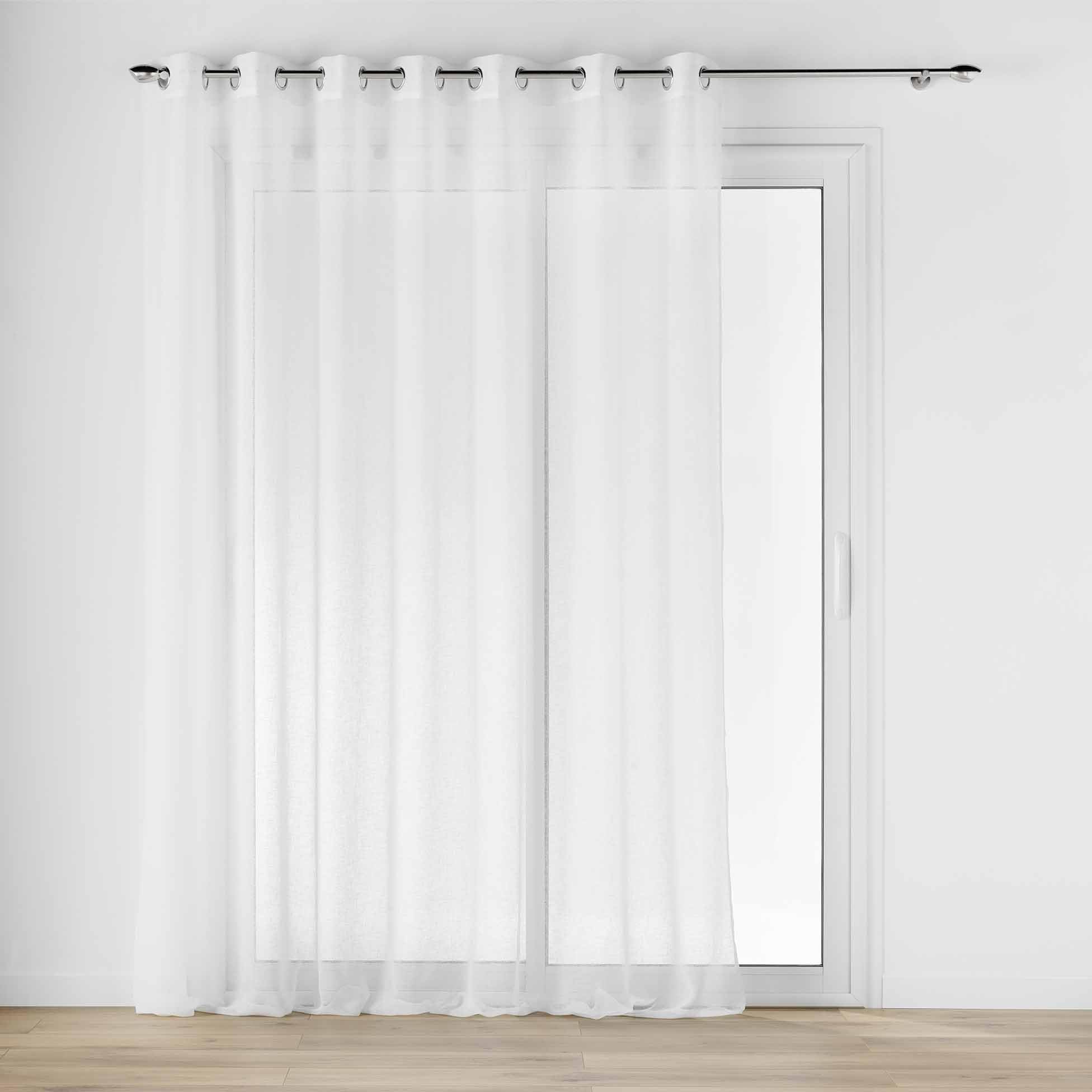 Douceur d'Intérieur, Net Curtain with Eyelets (240 x 240 cm) Pug Natural Woven Voile
