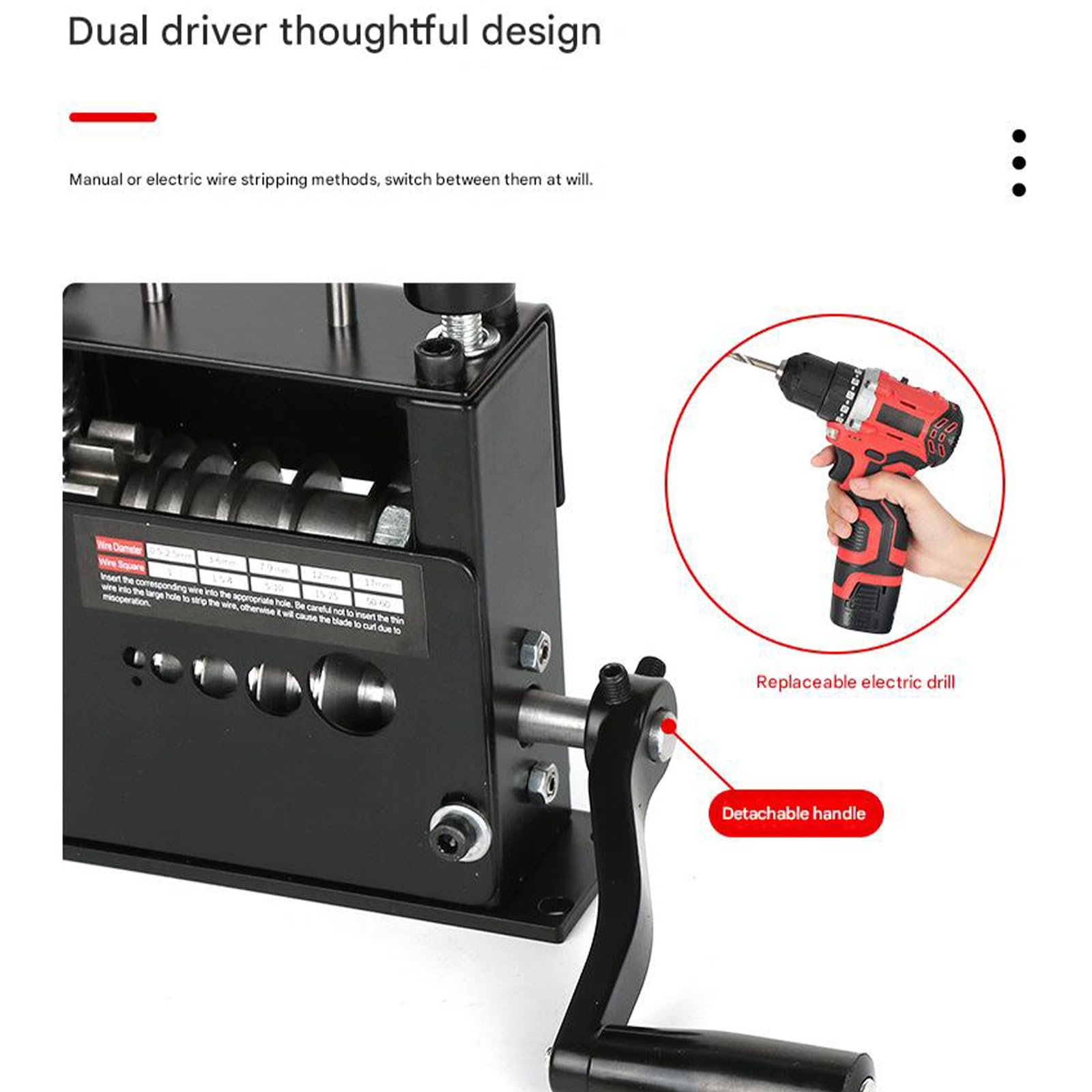 Spelafili portatile leggero Design MultiHole Strumento spelafili elettrico manuale automatico per progetti domestici Spogliarellista multiforo