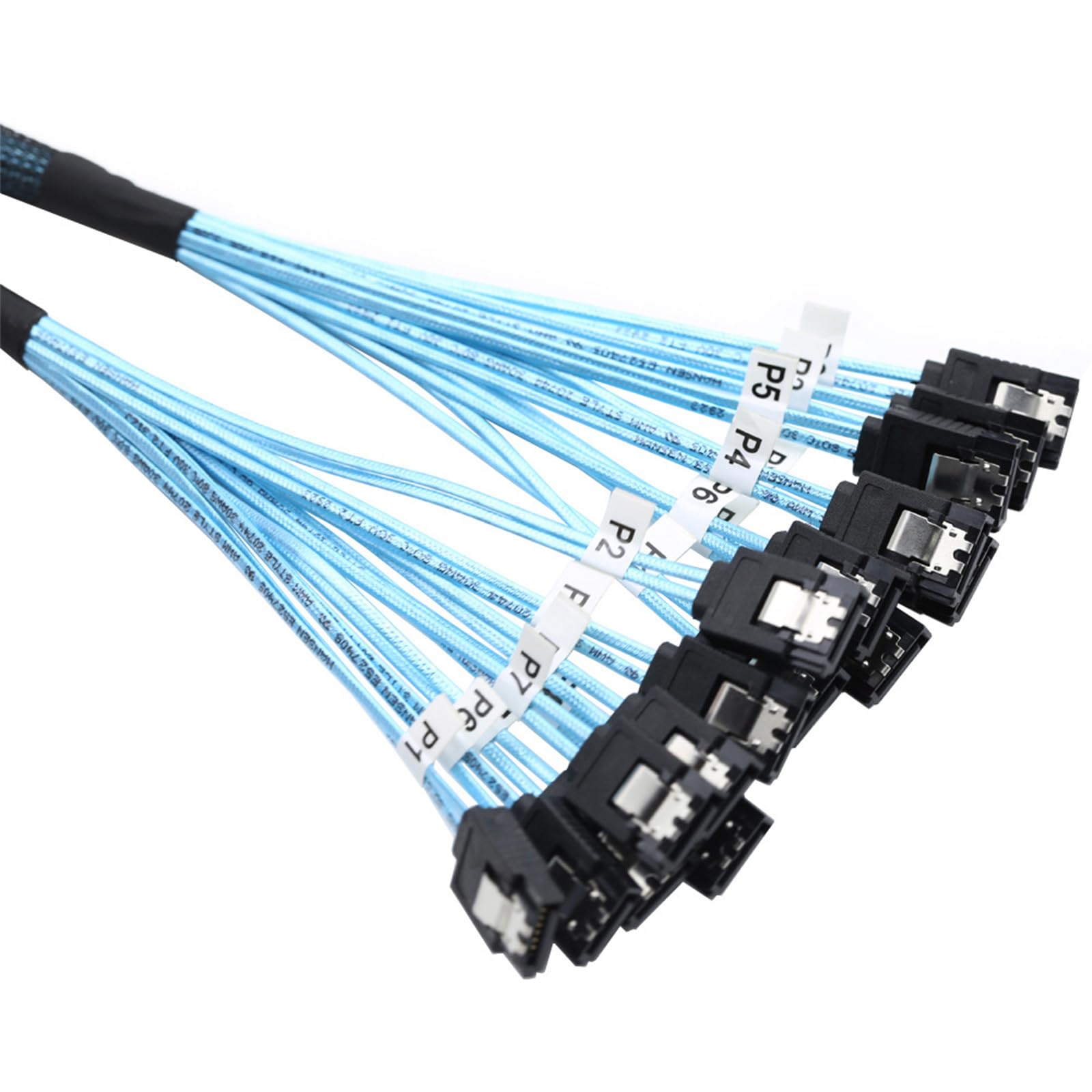 Générique Câble SATA3 à SATA3 à 8Ports 7 Broches, câbles d ' Interface SATAIII 6Gbps pour disques durs internes et contrôleurs Raid, câble de données à Vitesse Rapide