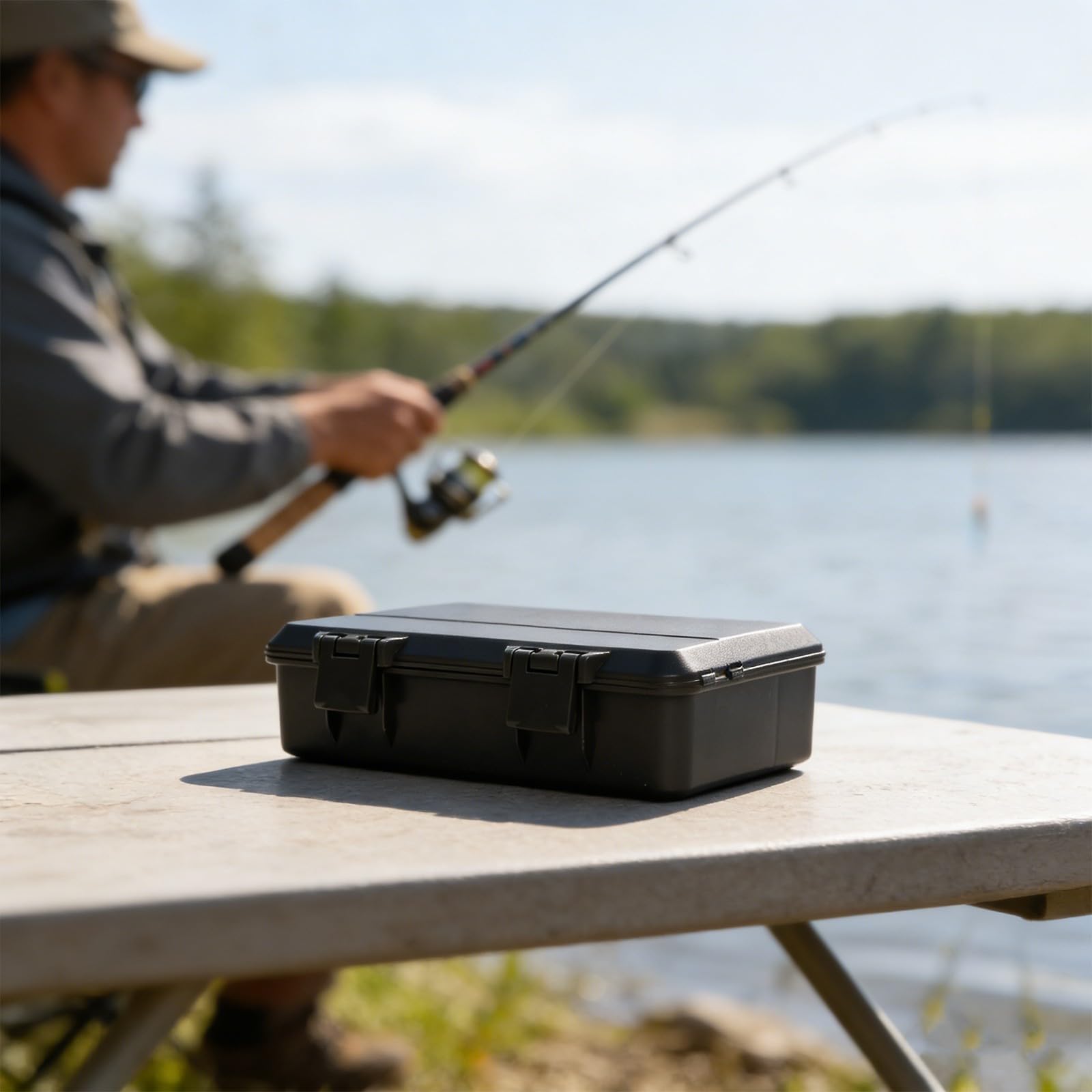 Boîte de rangement pour pêche à la carpe 2 + 1 Rig Box avec échelle et séparateurs pour l'organisation des articles de pêche et la pêche en plein air